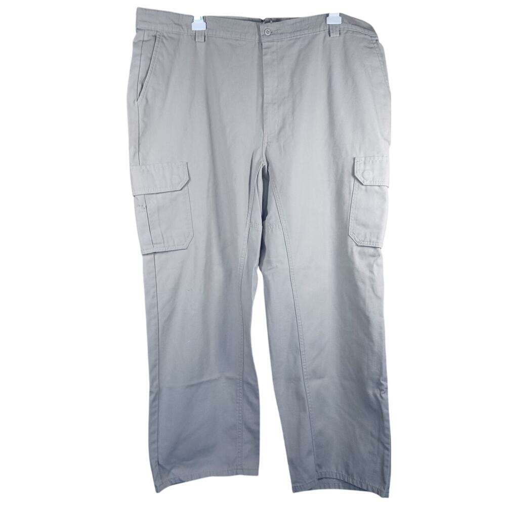 Wrangler Workwear Men’s Cargo Pants Size 42x30 Khaki Canvas Rugged Utility Y2K